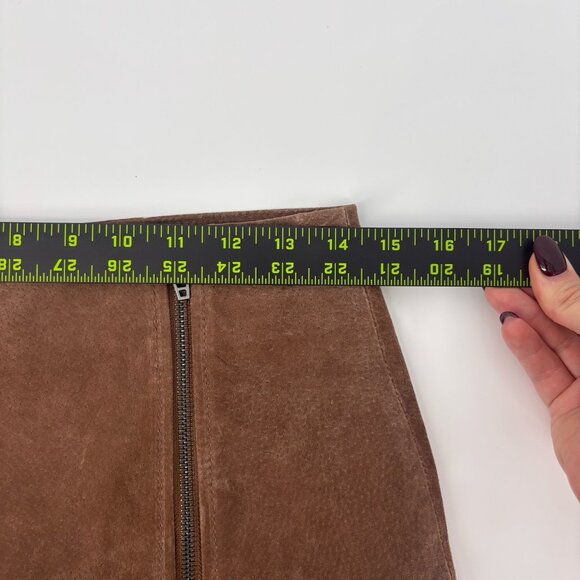 Blanknyc Blank NYC Leather Suede‎ Skirt Brown Side Zip Mini Moto Women's 27 - Picture 9 of 12